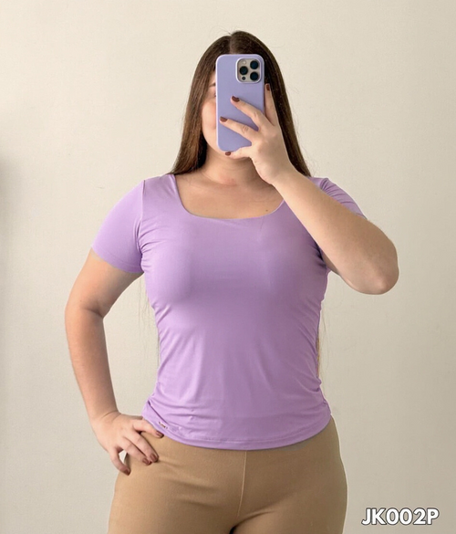 Blusa Manga Cuello Cuadrad Talla Plus