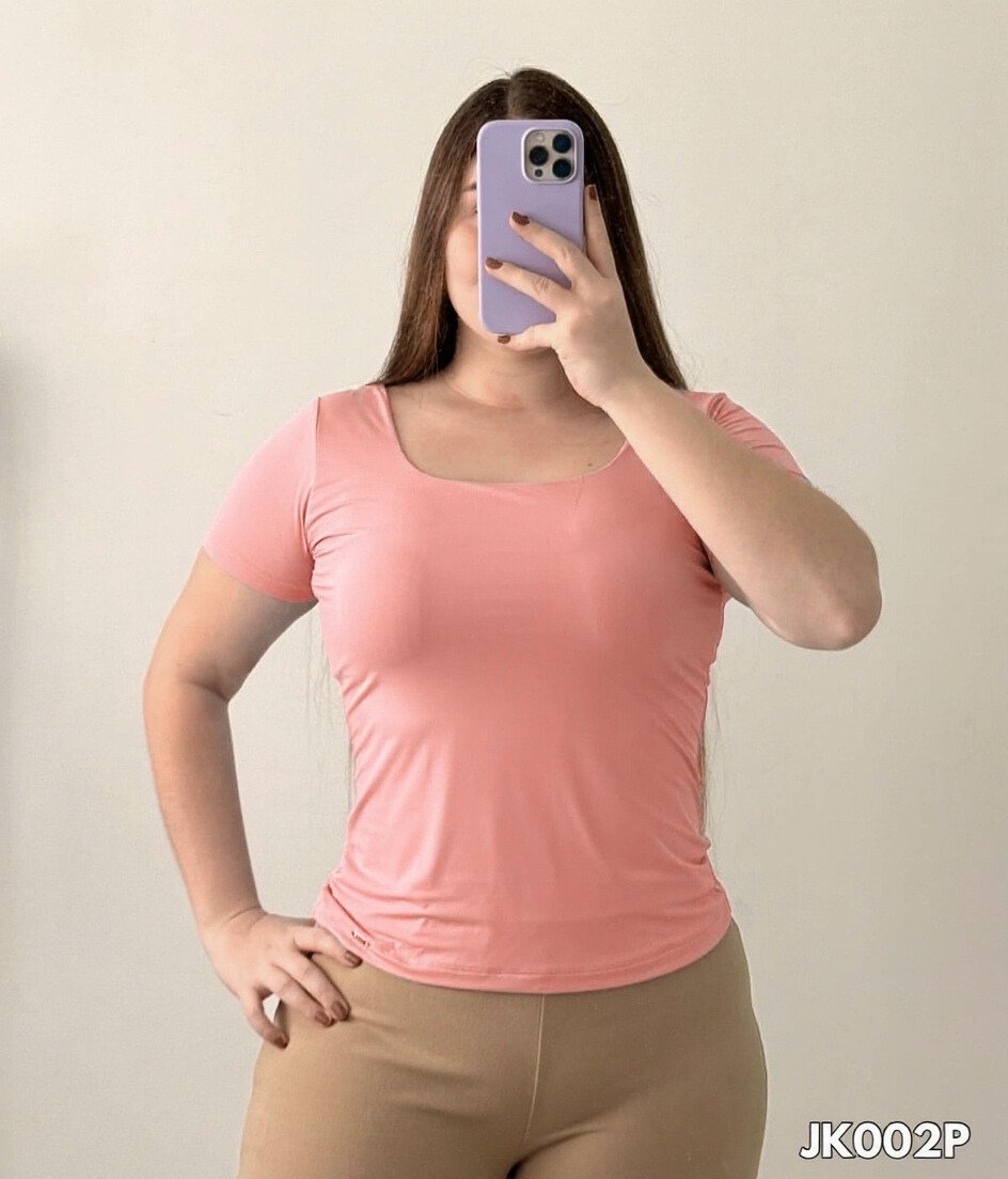 Blusa Manga Cuello Cuadrad Talla Plus