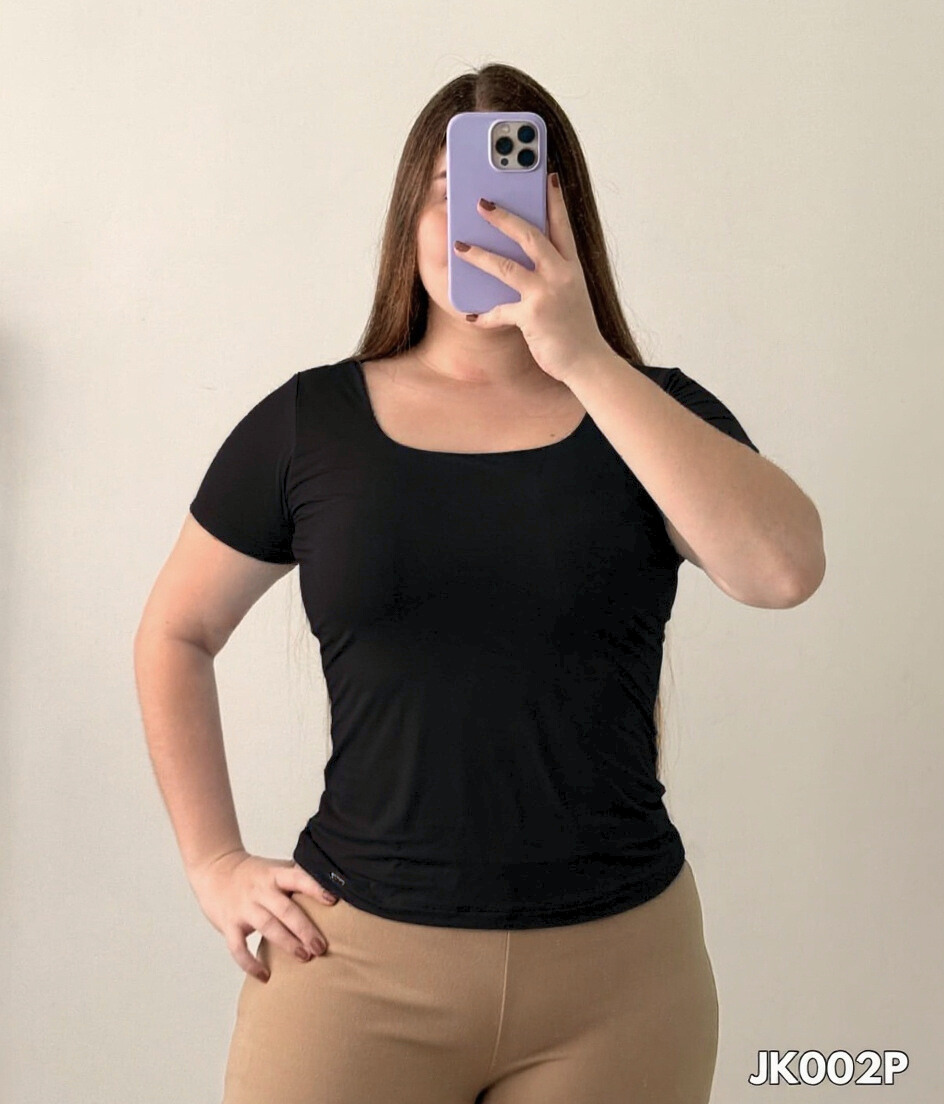 Blusa Manga Cuello Cuadrad Talla Plus