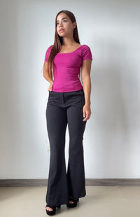 Blusa Manga Corta Escote Cuadrado