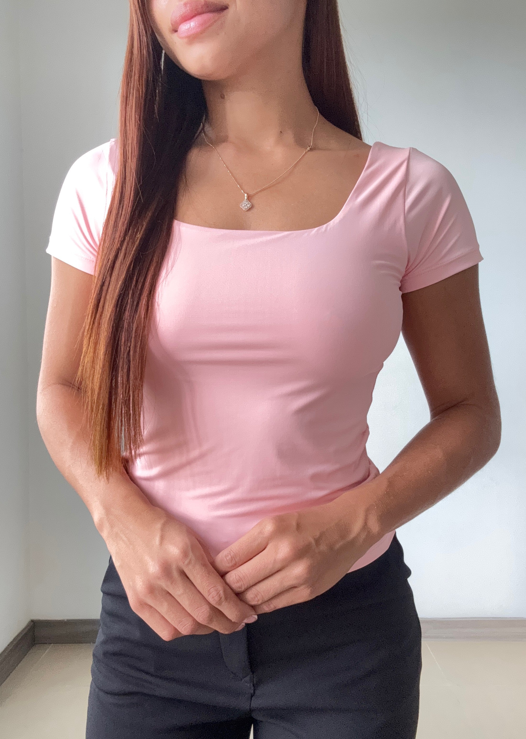 Blusa Manga Corta Escote Cuadrado