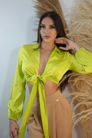 Blusa Manga Larga Amarrar