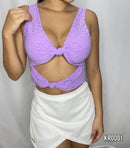 Blusa Manga Sisa Escote Nudos