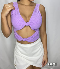Blusa Manga Sisa Escote Nudos