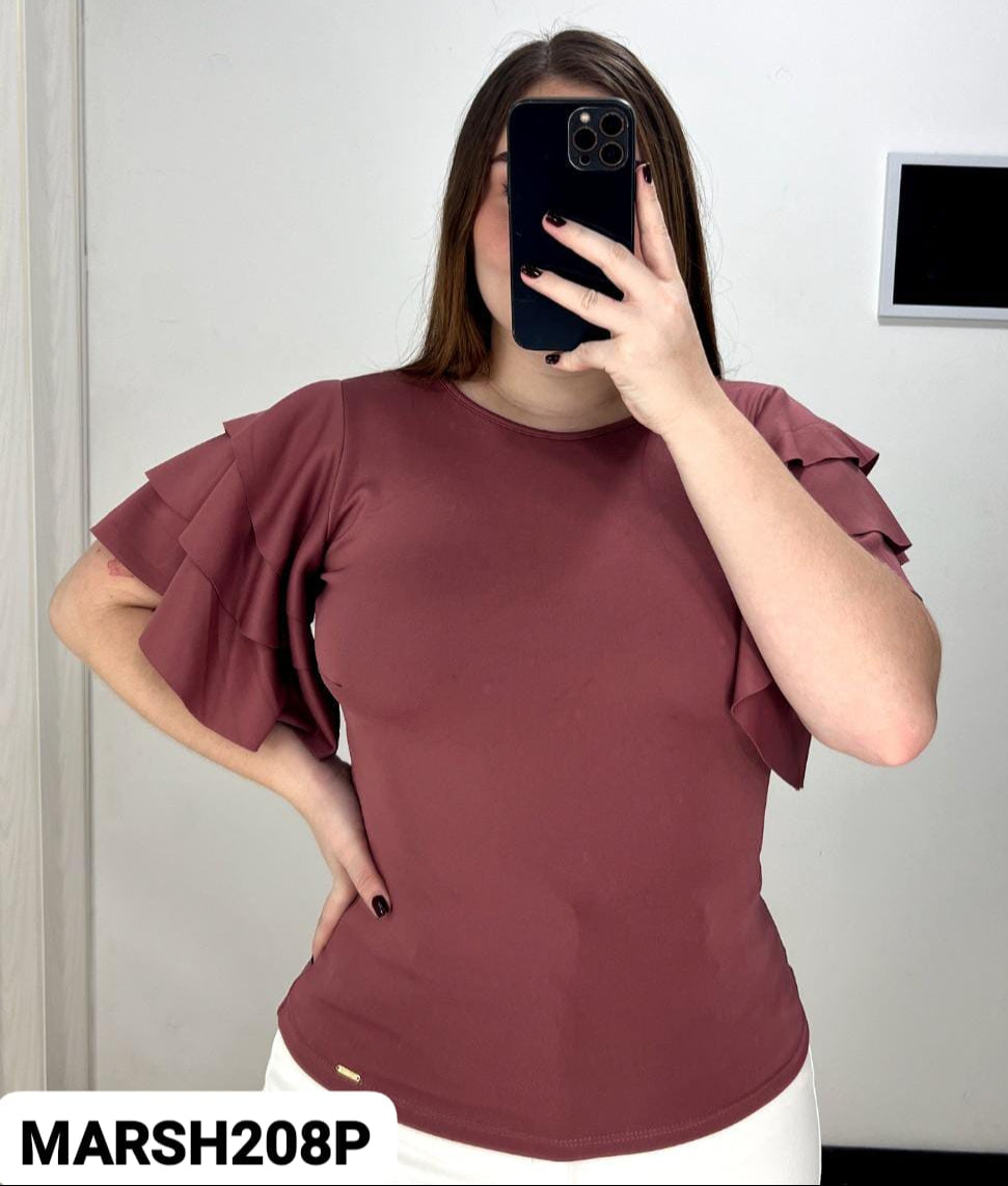 Blusa Manga Corta Bolero Talla Plus