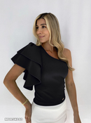 Blusa Asimetrica Dos Boleros En Manga