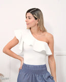 Blusa Asimetrica Con Bolero Lateral