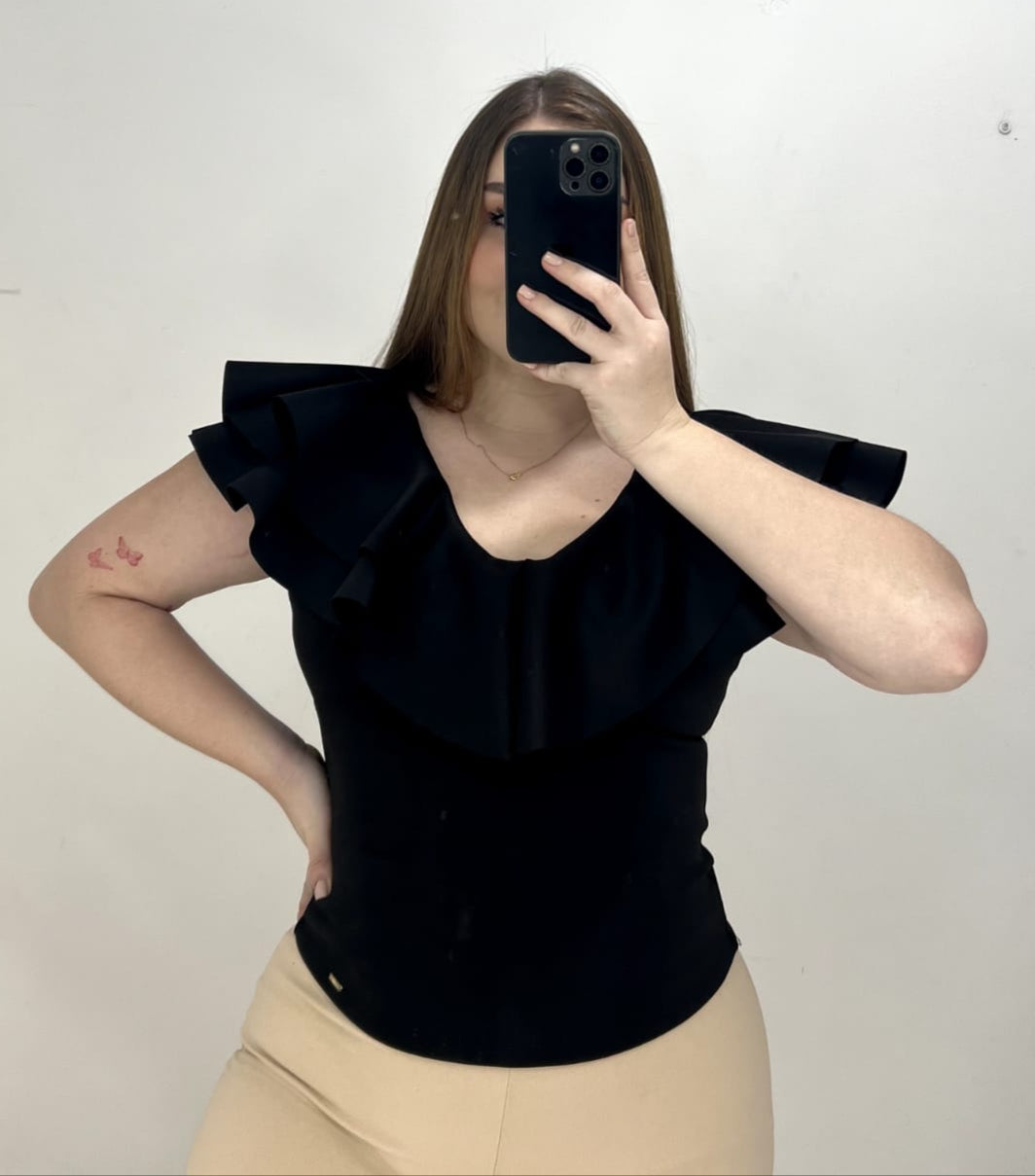 Blusa Manga Sisa Cuello V Boleros Plus