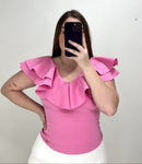 Blusa Manga Sisa Cuello V Boleros Plus