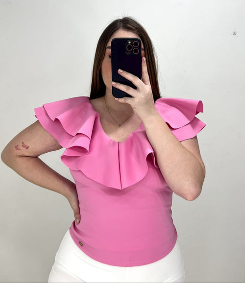 Blusa Manga Sisa Cuello V Boleros Plus