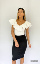 Blusa Manga Sisa Cuello V Con Boleros
