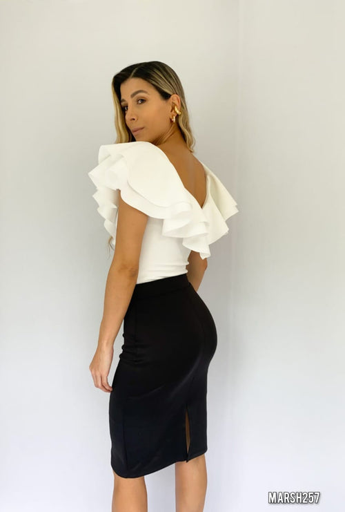 Blusa Manga Sisa Cuello V Con Boleros