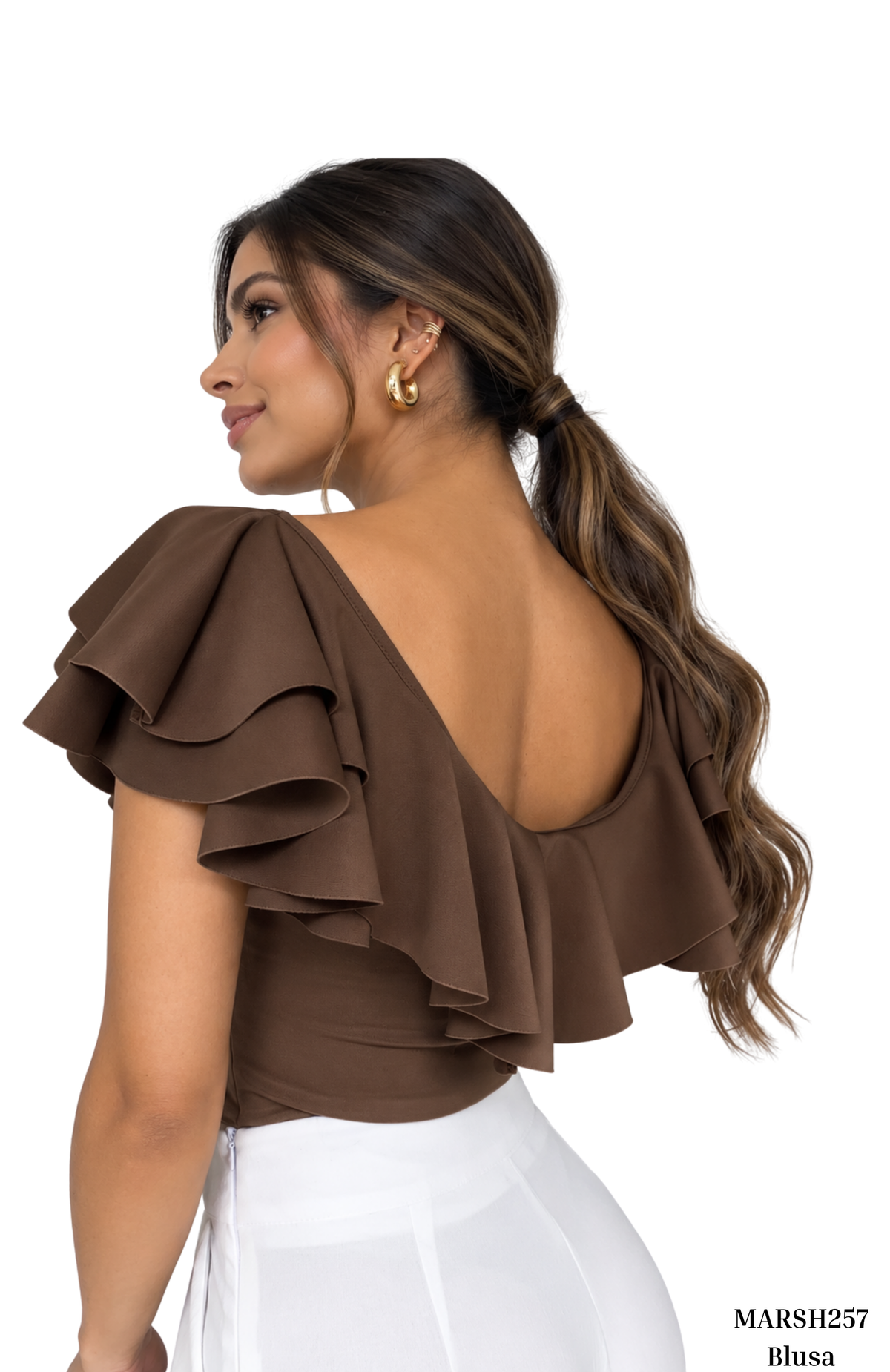Blusa Manga Sisa Cuello V Con Boleros