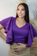 Blusa Corta Cuello V Manga 2Boleros