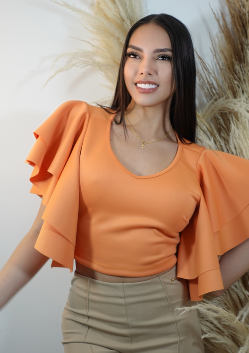 Blusa Corta Cuello V Manga 2Boleros
