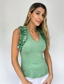Blusa Manga Sisa Bolero Zurcido