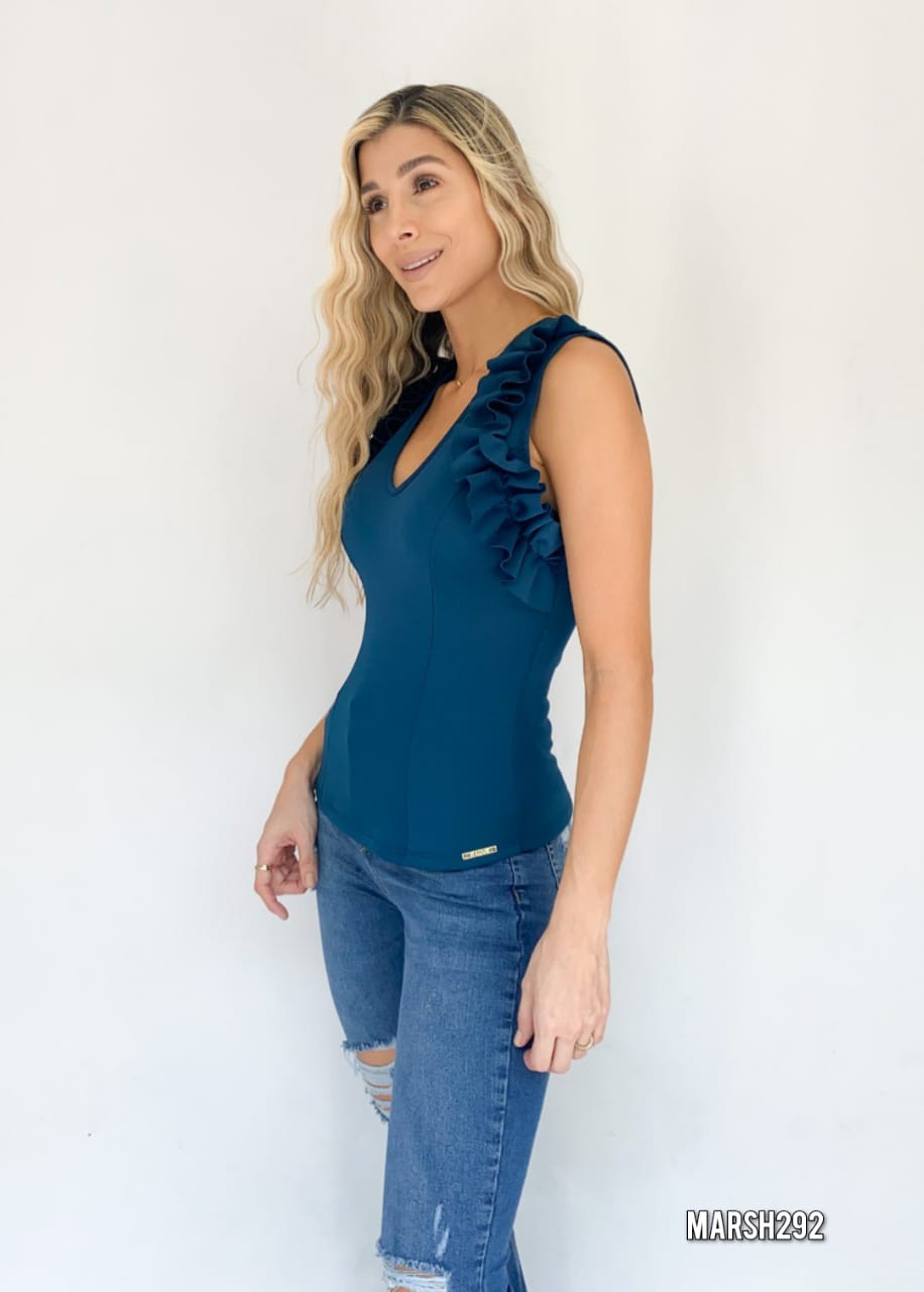 Blusa Manga Sisa Bolero Zurcido