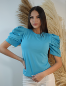 Blusa Manga Bombacha 3/4 Unicolor