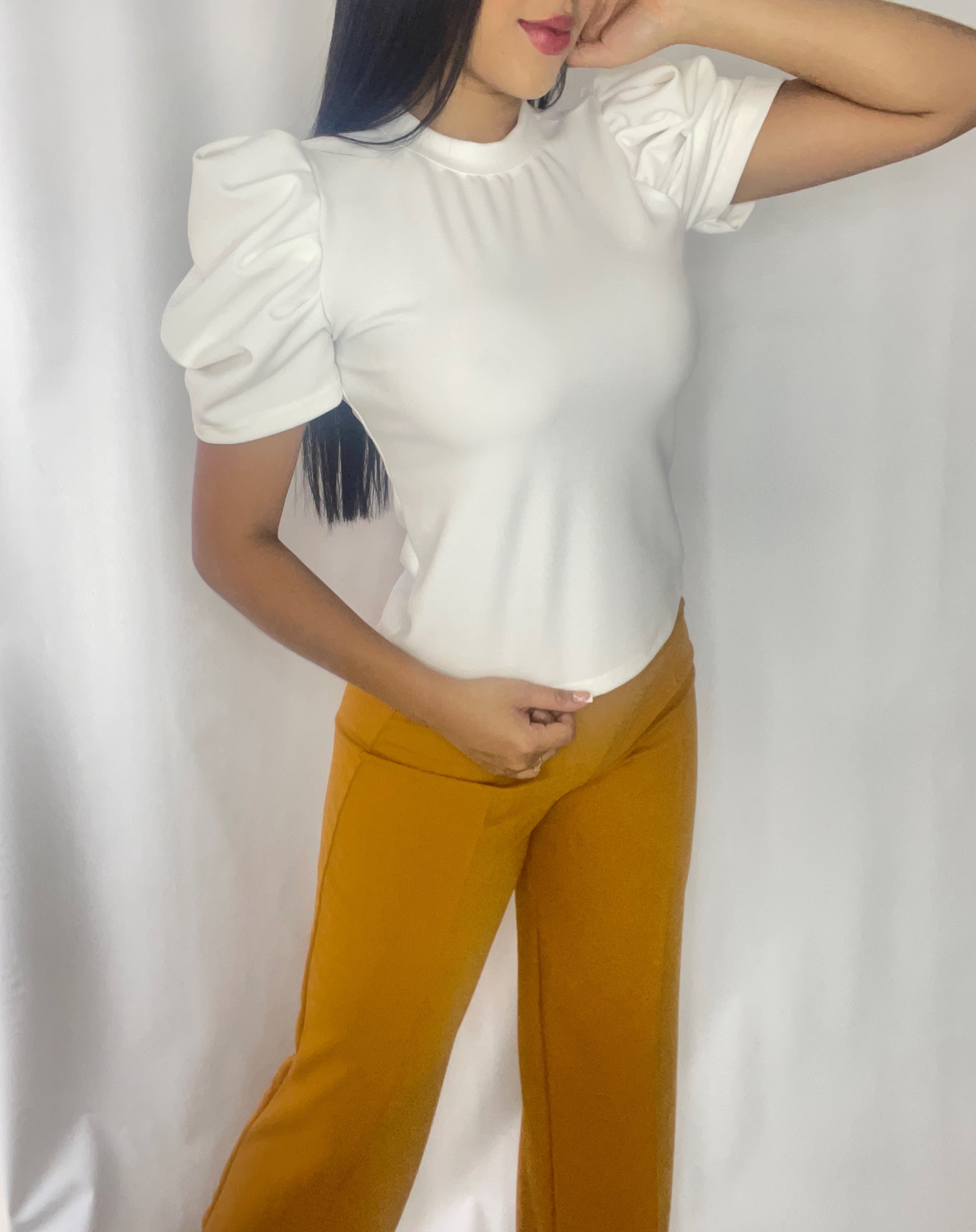 Blusa Manga Bombacha 3/4 Unicolor