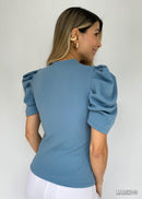 Blusa Manga Bombacha 3/4 Unicolor