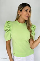 Blusa Manga Bombacha 3/4 Unicolor