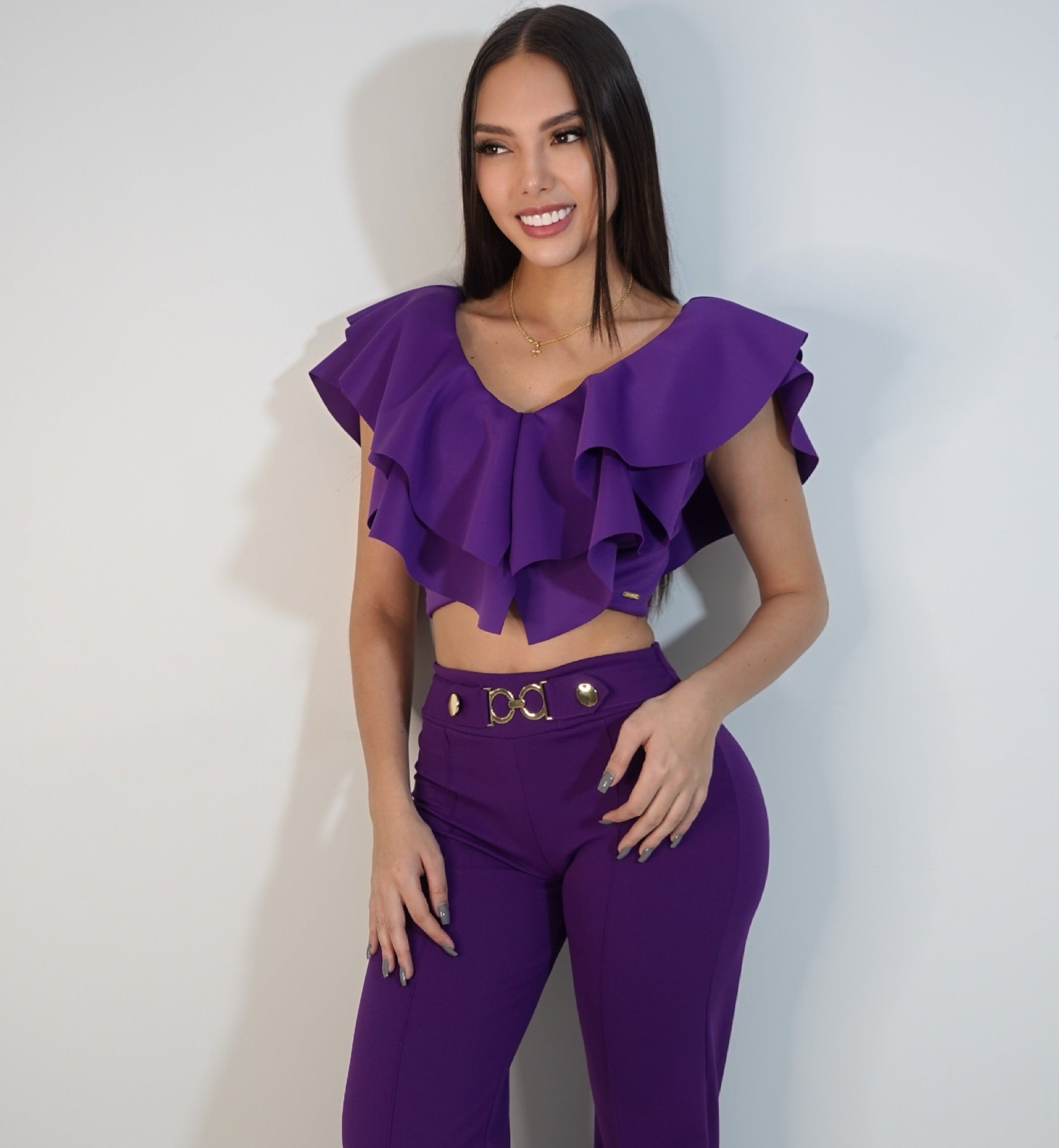 Blusa Corta Cuello V Boleros