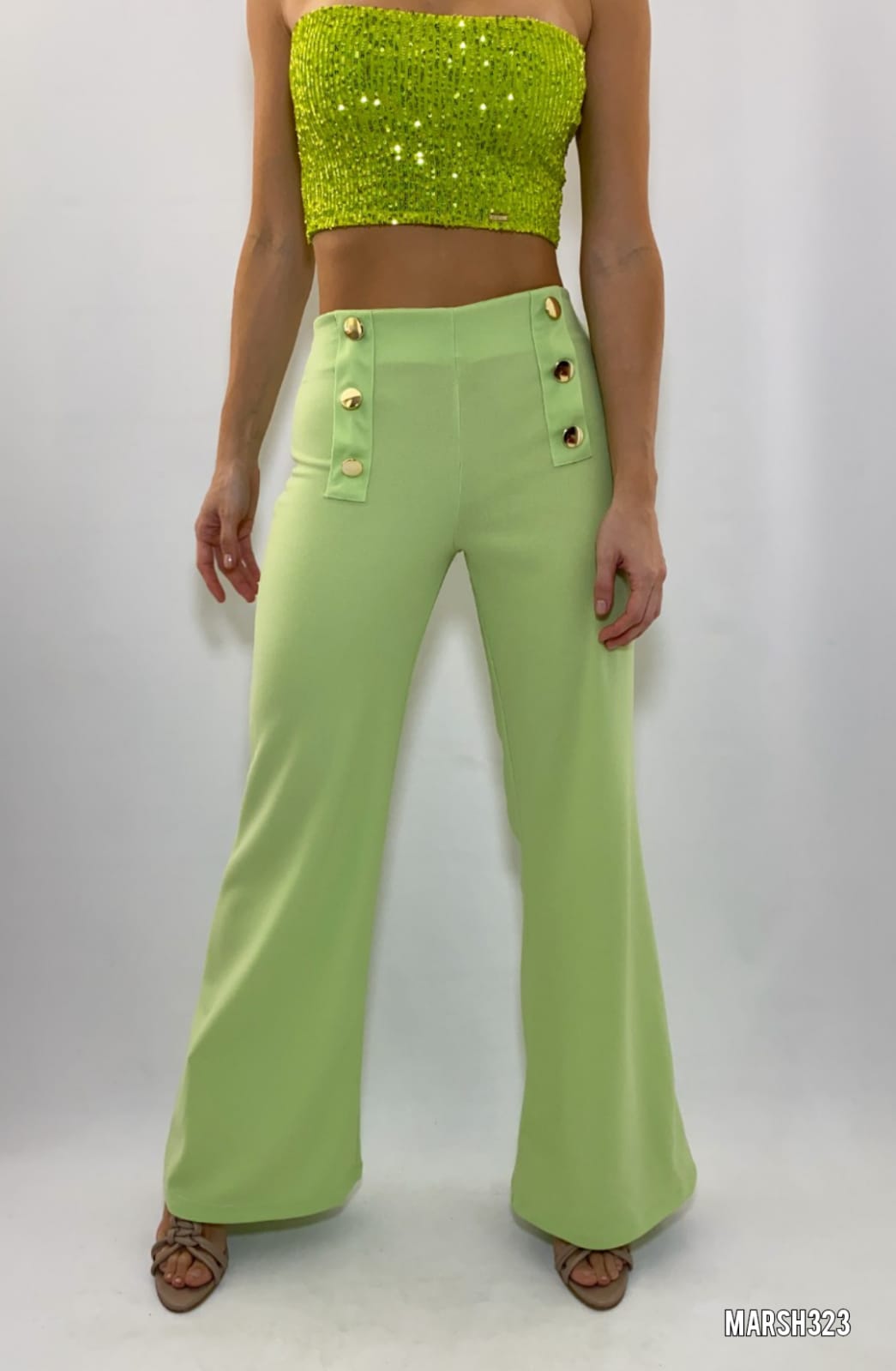 Pantalon Tiro Alto 6 Botones