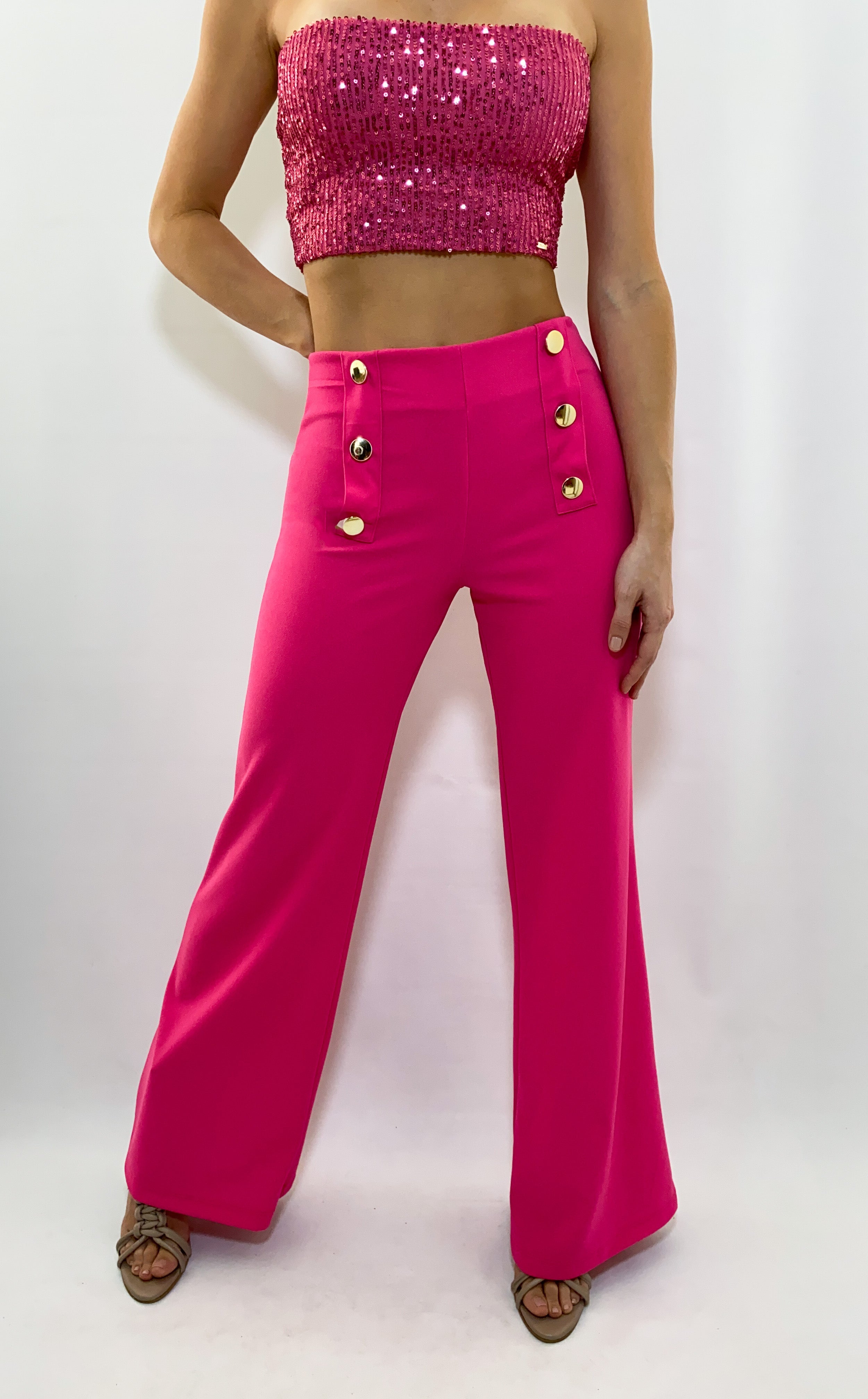 Pantalon Tiro Alto 6 Botones