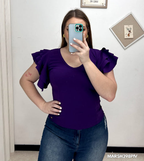 Blusa Corta Manga Bolero Plus