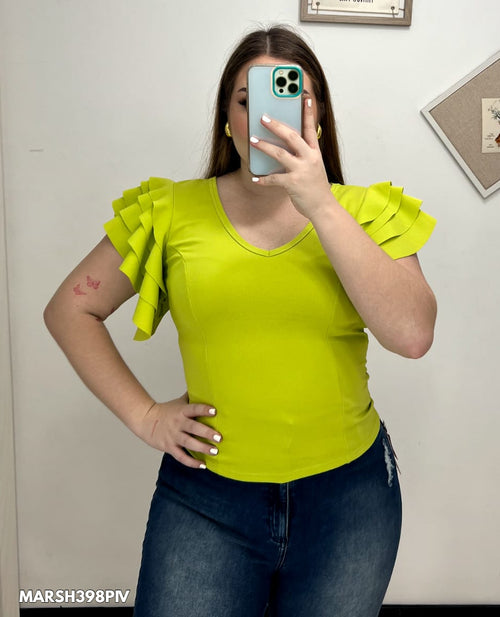 Blusa Corta Manga Bolero Plus