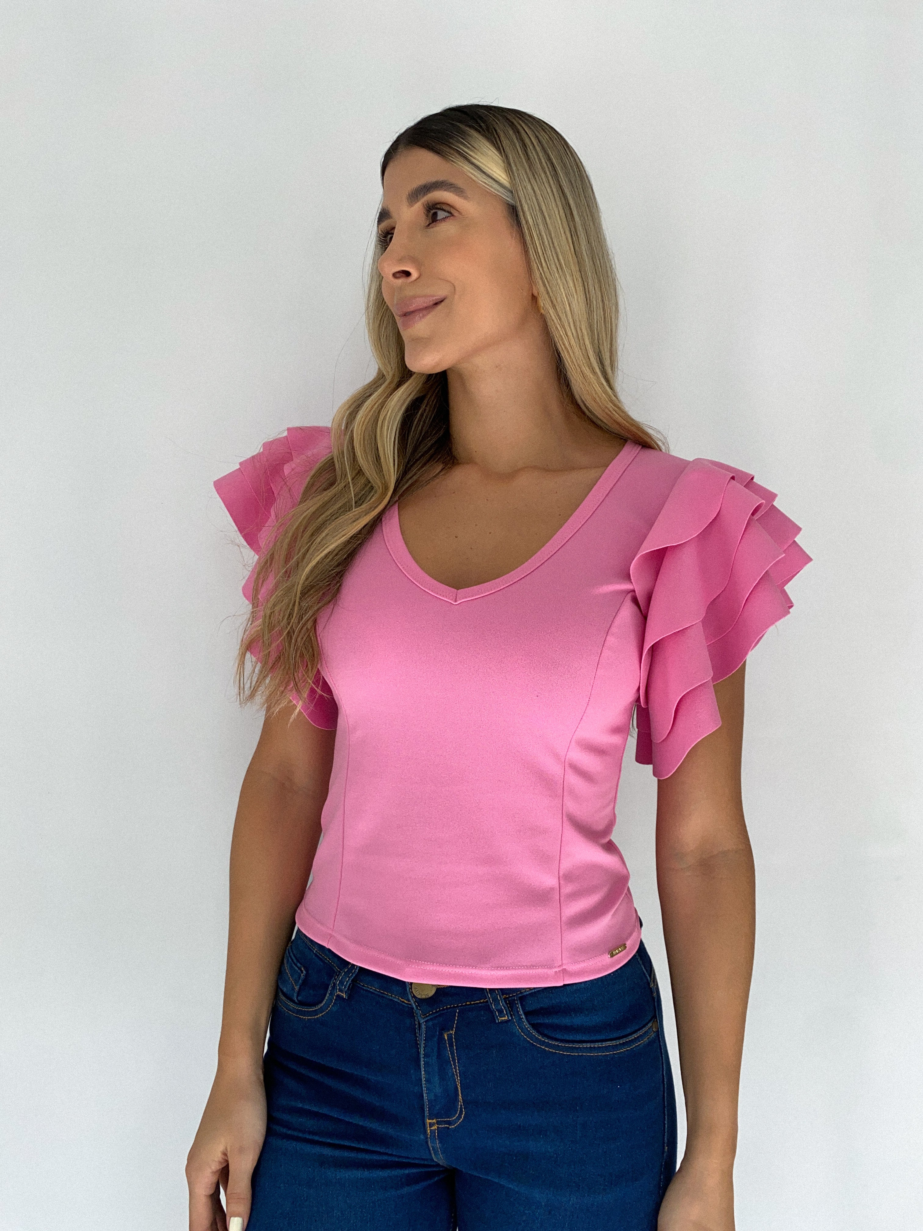 Blusa Corta Manga Bolero