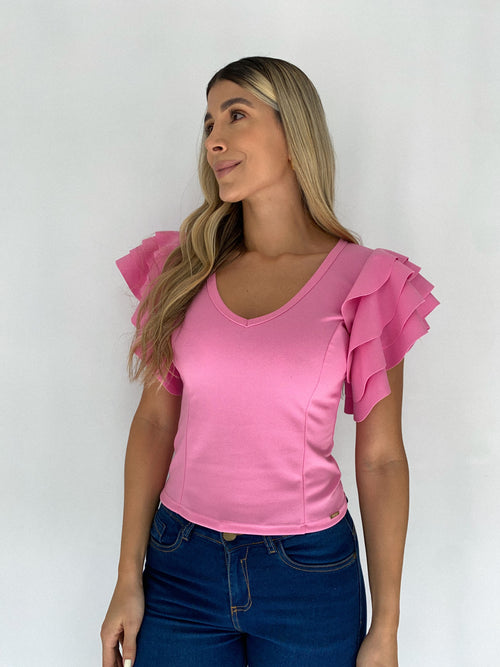 Blusa Corta Manga Bolero