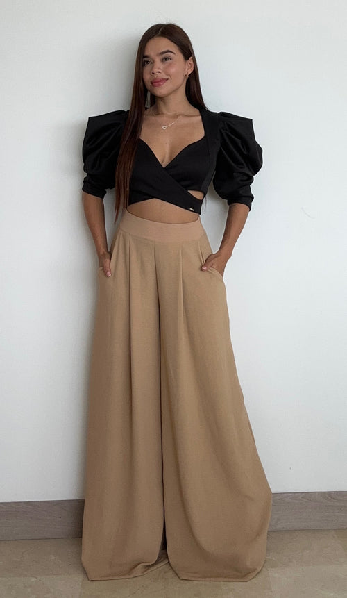 Blusa Cruzada Manga Bombacha