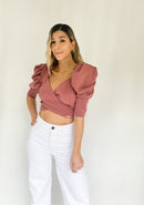 Blusa Cruzada Manga Bombacha