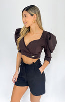 Blusa Cruzada Manga Bombacha