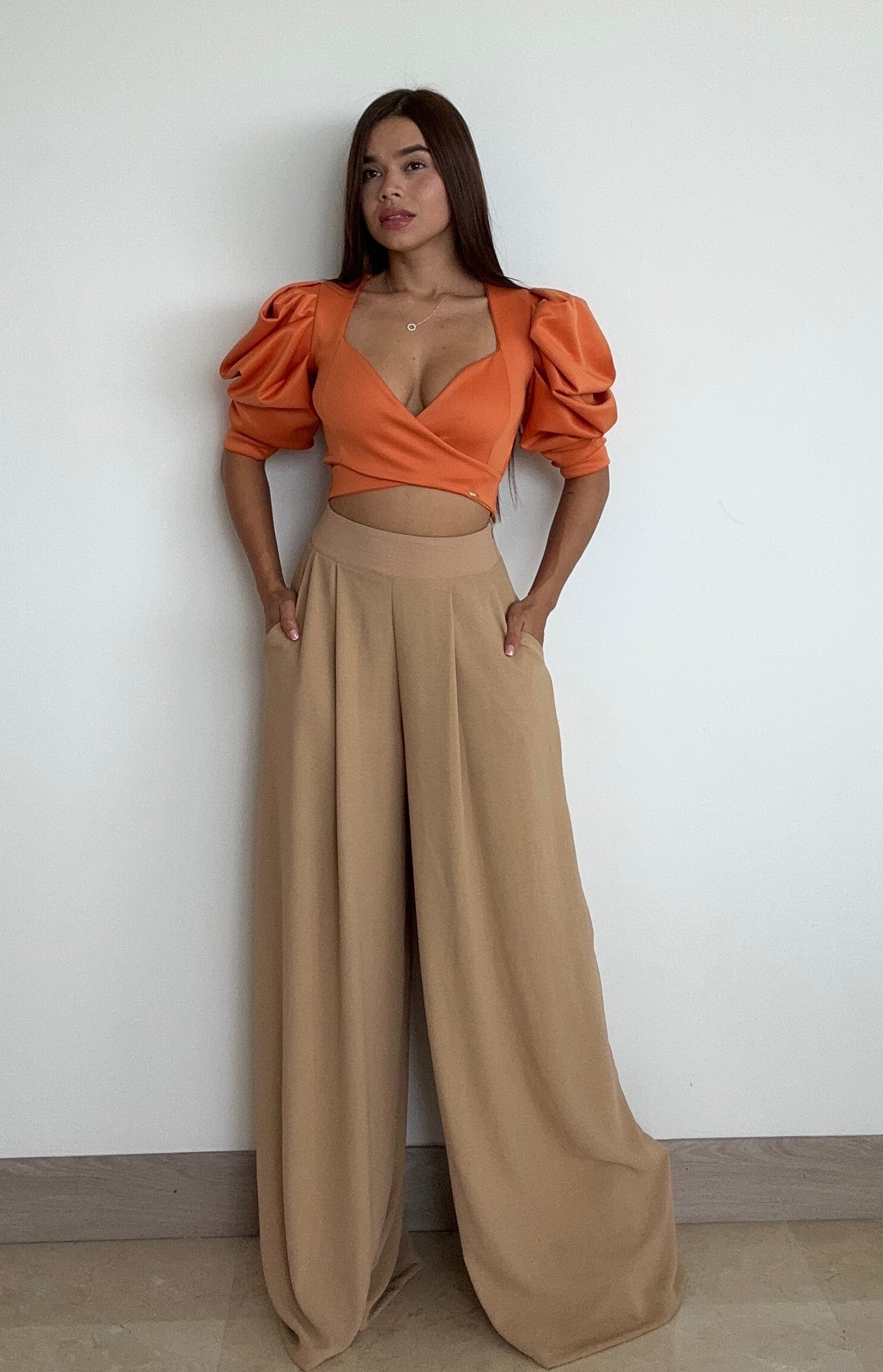 Blusa Cruzada Manga Bombacha