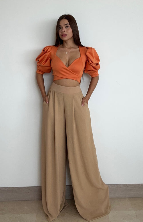 Blusa Cruzada Manga Bombacha