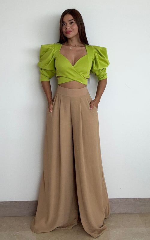 Blusa Cruzada Manga Bombacha