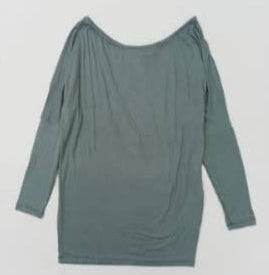 Blusa manga larga cuello redondo