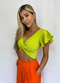 Blusa Cruzada Nudo Manga Sisa