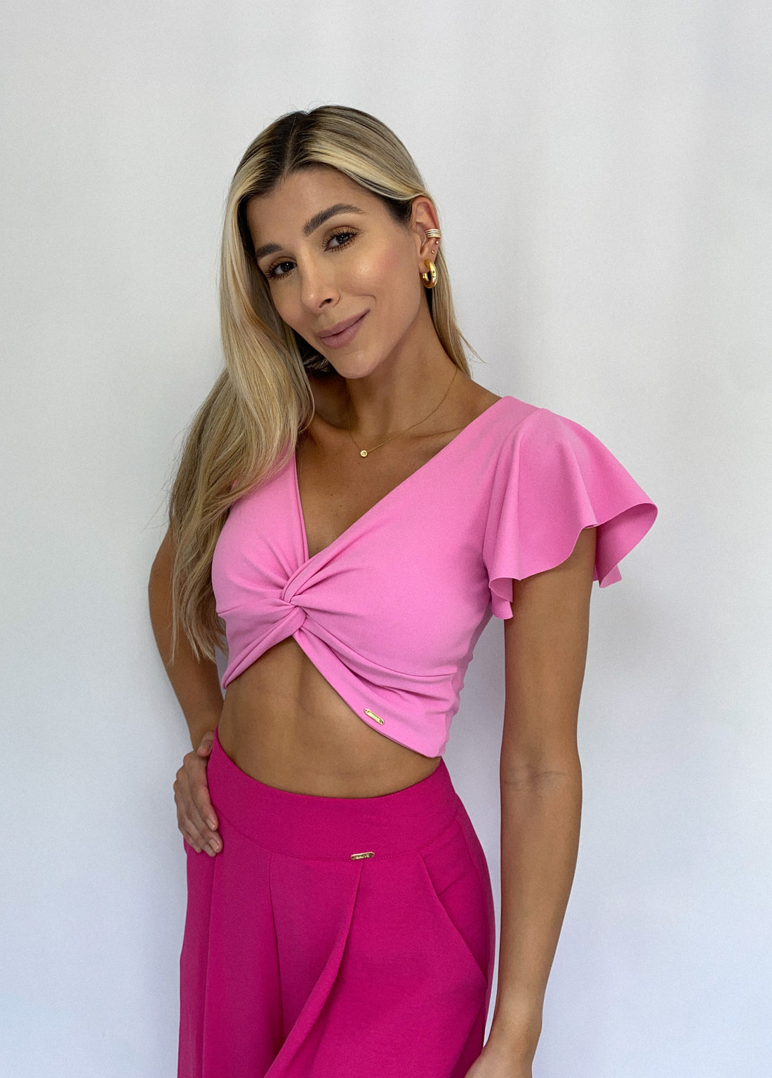 Blusa Cruzada Nudo Manga Sisa