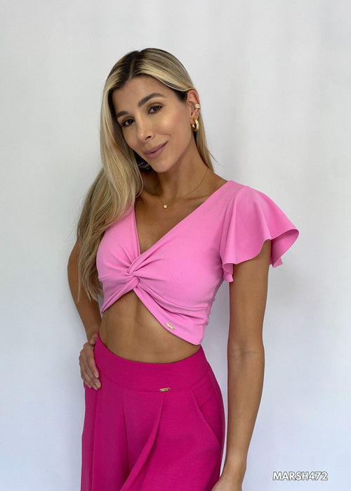 Blusa Cruzada Nudo Manga Sisa