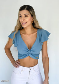 Blusa Cruzada Nudo Manga Sisa