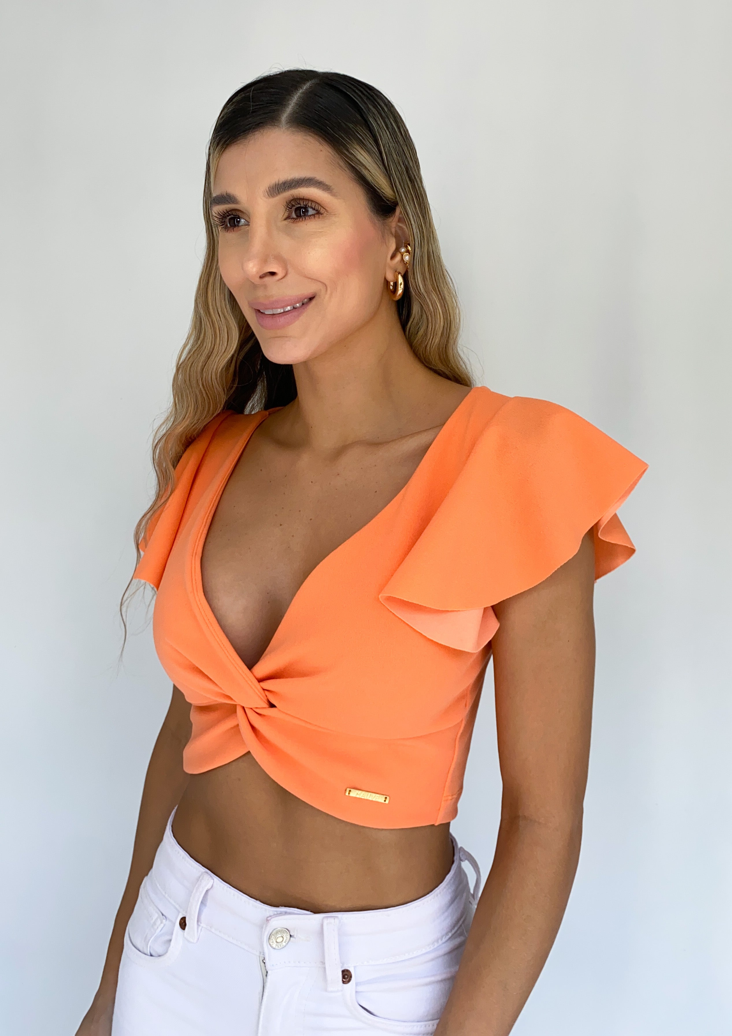 Blusa Cruzada Nudo Manga Sisa
