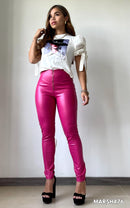 Leggis Cuerina Cierre Bota Tubo