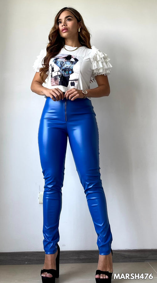 Leggis Cuerina Cierre Bota Tubo