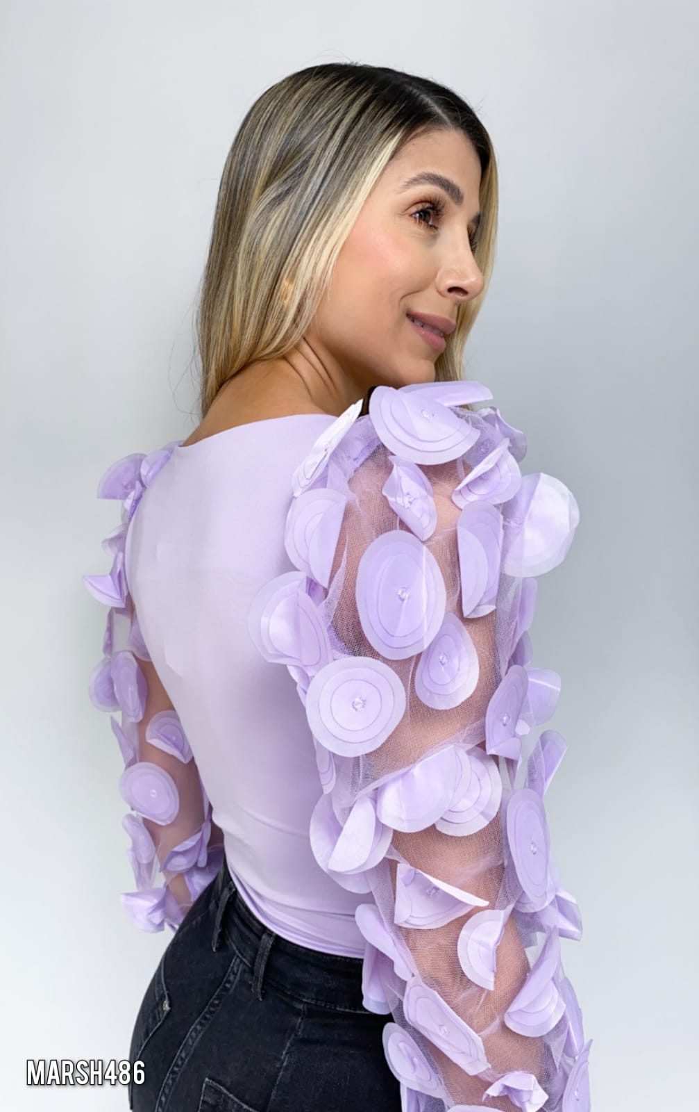 Body Manga Larga Tull Circulos