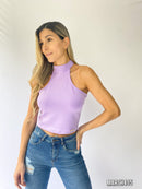 Blusa Manga Sisa Cuello Alto Cierre Atra