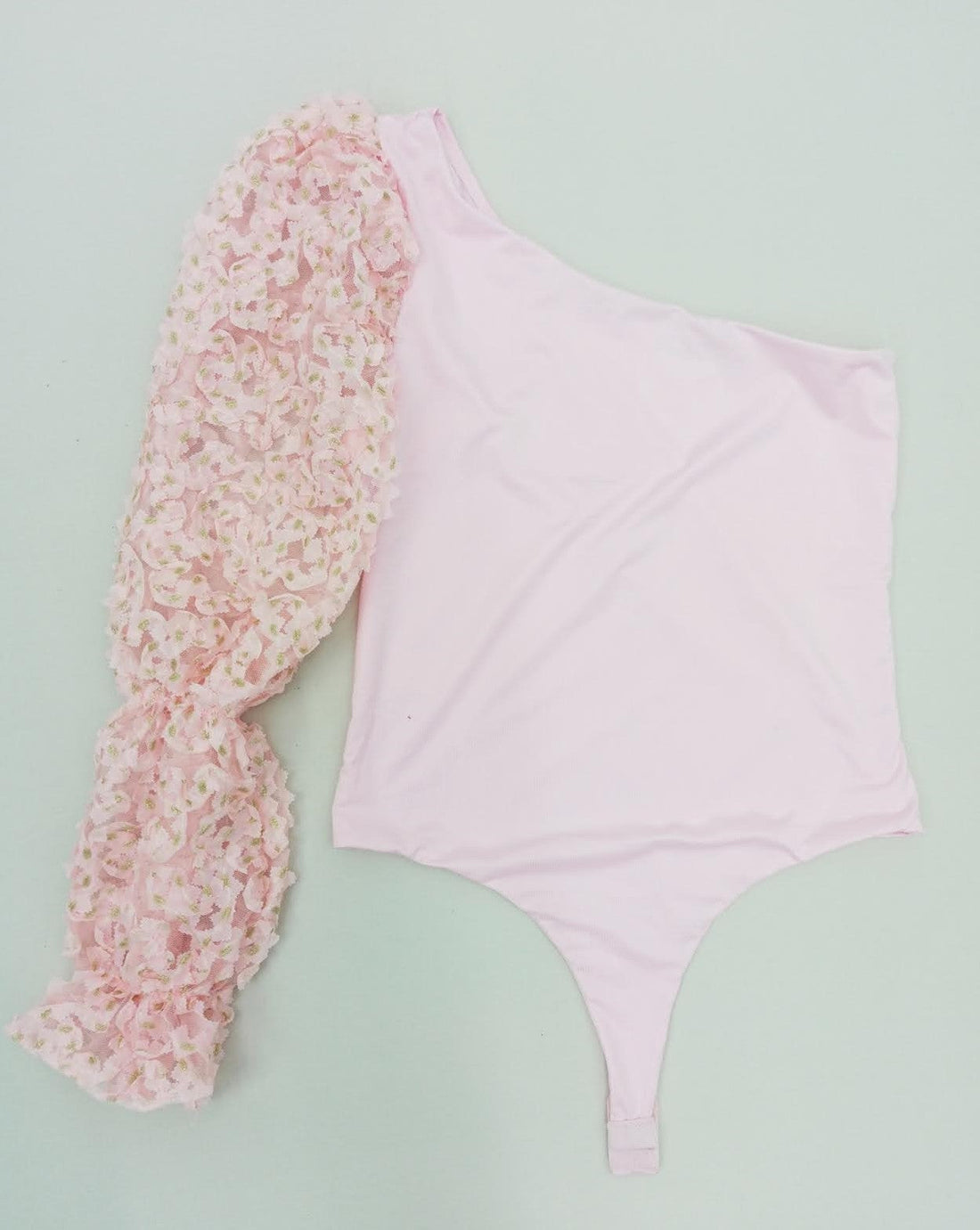 Body Asimetrio Manga Encaje
