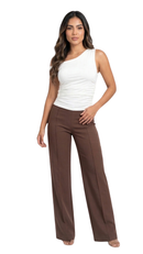 Pantalon Tiro Alto Crepe Vena Delantera